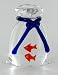 Hand Blown Glass Pet Store Fish in Bag Art Statue Figure