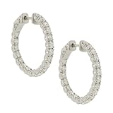 25mm 38 Stone Round 4 prong Diamond Hoop Er 2.53ct
