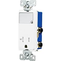 Cooper Wiring Devices TR7736W-BOX 3-Wire Receptacle Combo Nightlight with Tamper Resistant 2-Pole, White
