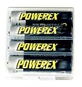 Powerex AA 2700mAh Rechargeable NiMH Batteries w/holder- 4 Batteries Per Pack