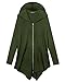 Women's Pluse Size Hooded Sweatshirt Jacket Cape Style (3XL, Army green)
