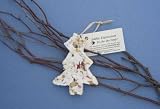 New Cast Paper Art Edible Ornament-Tree Set Of 6 Recycled Cotton Fiber Flowers No Mess Seeds
