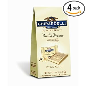 Ghirardelli Chocolate Vanilla Dream Sublime White Squares, 4.12-Ounce Bags (Pack of 4)