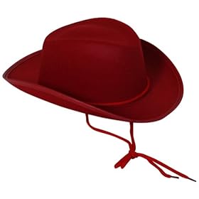  Red Child Size Felt Cowboy or Cowgirl Hat