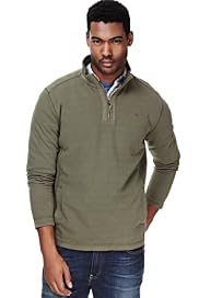North Coast Pure Cotton Funnel Neck Half Zip Top