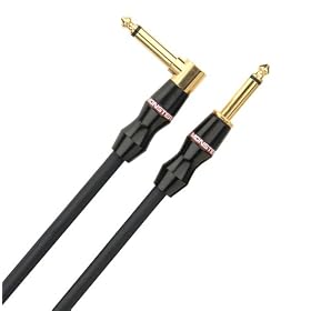 Monster Bass Instrument Cable 12 Ft. - Angled to Straight 1/4 Plugs (M BASS-12A)