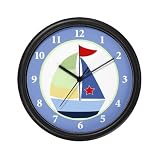 Blue Sailboat Wall Clock