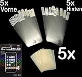 Produkt-Bild: 5x Full Body Apple iPhone4 Iphone 4 4G 5x Vorne 5x Hinten Displayschutzfolie LCD Schutzfolie Screen Guard Display Folie Protector Schutz