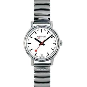 Mondaine Ladies Evo Expansion Band - White Dial - Stainless Steel Stretch Band by Mondaine