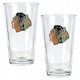 NHL Chicago Blackhawks Two Piece Pint Ale Glass Set - Primary Logo