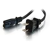C2G / Cables To Go 27399 18 AWG 2-Slot Polarized Power Cord for NEMA 1-15P to IEC320C7 (6 Feet/1.82 Meters)