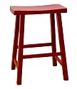 24" Carolina Cottage Antique Red Saddle Seat Counter Stool