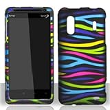 For Sprint HTC Kingdom Accessory - Rainbow Zebra Hard Case Proctor Cover +  ....