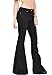Glamour Outfitters Women's 60s 70s Flares Bell-Bottom Wide Flared Jeans - Black