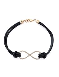 Victoria Kay 1/5ct White Diamond Infinity Bracelt in Rose Gold with a Double Leather Cord (I-J, I1-I2)