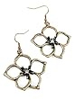 Antique Gold Flower Rhinestone Center Earrings Fashion Jewelry