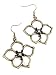 Antique Gold Flower Rhinestone Center Earrings Fashion Jewelry