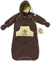 Sterntaler 77924 - Jacke mit Fu&szlig;sack aus Nylon Ribstop 2-teilig, Stickmotiv elephant, wattiert, Microfleecefutter, Druckkn&ouml;pfe und Klettverschlu&szlig;, Gr&ouml;&szlig;e: 62, Farbe: tabak (Farb-Nr. 48)