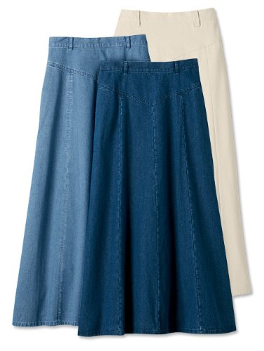 Vintage Denim Prairie Skirt / Petite, Dark Indigo, 8