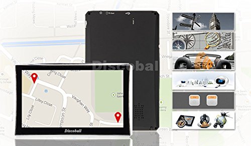 Clearance  DISCOBALL® 7" Inch Touch Screen Car GPS Navigation SAT NAV UK EU Maps FM POI SpeedCam MP3 MP4 TF Card Supported Function 8GB 128MB
