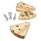 Swiss Gourmet Eco-Friendly Rubberwood Compact Cheese Service With Cutlery And Bamboo Insets Swiss Gourmet Eco-Friendly Rubberwood Compact Cheese Service With Cutlery And Bamboo Insets