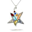 Colorful Star of David Necklace #2301