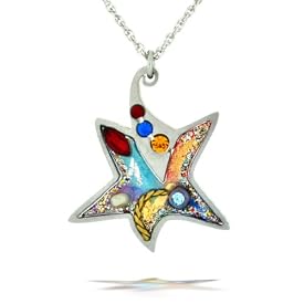 Colorful Star of David Necklace #2301