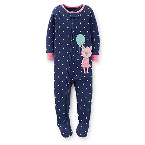 Carter's Baby Girls 1 Piece Snug Fit Cotton Footed Sleeper Pajamas (pig)