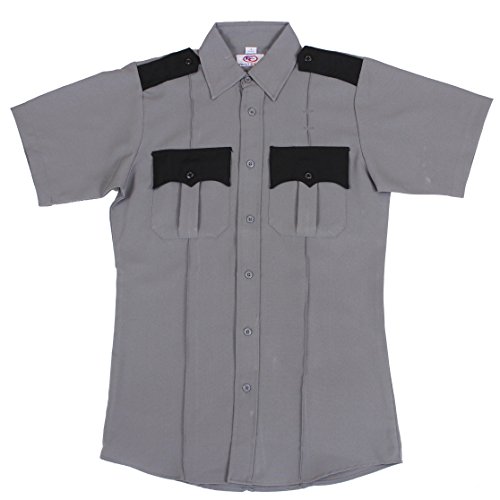 First Class Two Tone Short Sleeve Shirt-Light Gray &amp; Black/Medium
