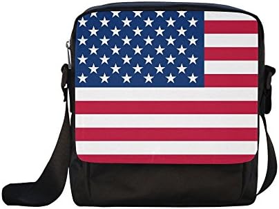 HomeWishes Flag Nylon Waterproof Crossbody Nylon Bags for Men And Women,Black