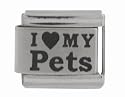 SilverBin I Heart my Pets Stainless Steel Italian Charm Link