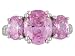 7.05CTW BELLA LUCE PINK AND WHITE DIAMOND SIMULANT STERLING SILVER RING
