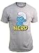 Junk Food The Smurfs Nerd Steel Gray Adult T-Shirt Tee