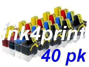 40 Pack (25b + 5c+ 5m + 5y) Lc51 Lc-51 Lc51bk Lc-51bk Compatible Ink Cartridge Replacement for Brother Black Cyan Magenta Yellow Inkjet Lc51b Lc-51b