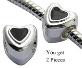 Pandora compatable alloy beads with enamel hand painting by GlitZ JewelZ © - you will recieve one pair of these beautiful heart design - fits pandora, chamilia & troll bracelets - at a bargain price - see pull down option below for other colors