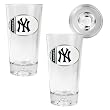 New York Yankees 2pc Pint Ale Glass Set with Baseball Bottom - Oval Logo MLB Baseball