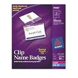 Avery 2-1/4 x 3 Clip-Style Badge Holders - 104 Inserts/100 Holders