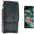 GENUINE Motorola V3 Leather Pouch Case - Includes free Hi-etech mobile phone sleeve