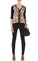Neutral Feather Print Knit Cardigan