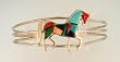 Turquoise Inlaid Horse Cuff Bracelet