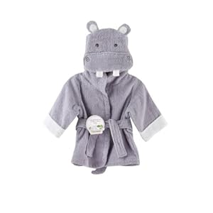 Baby Aspen "Hug-alot-amus" Hooded Hippo Robe Lavender 0-6 Months