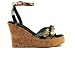 Cool Skirts | Short Jean Skirts - Luckers Footwear, Floral Printed Silk Wedge (8, black)