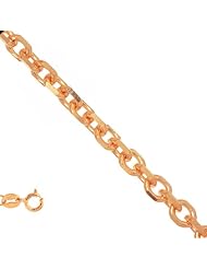14k Solid Rose Gold 1.1 mm (3/64 Inch) Cable Chain Necklace 16" w/ Spring Ring Clasp
