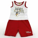 Produkt-Bild: Dimo-Tex Baby Shorty Set wei&szlig;es Achsel Shirt und roter Shorty , Keep on Running, bei natubini, Gr. 62-104