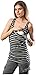 Bun Maternity Womens' Striped Long Tank - Gray/Black