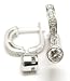 Jewelry : Diamond Dangle Earring on Half Hoop Circle, 18k White Gold (T.w 0.85)