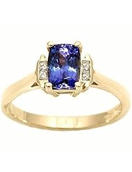 14K Yellow Gold Tanzanite and Diamond Ring -- LIFETIME WARRANTY