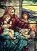 An original photograph of Jesus Blessing the Children in stained glass by Tiffany Studios