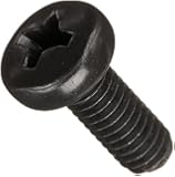 Steel Pan Head Machine Screw, Black Oxide Finish, Meets DIN 7985, #2 Phillips Drive, M4-0.7 Thread Size, 10 mm Length, Fully Threaded, Import (Pack of 100)