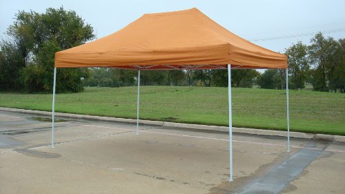 10x15 Pop up 4 Wall Canopy Party Tent Gazebo Set Ez Brunt Orange